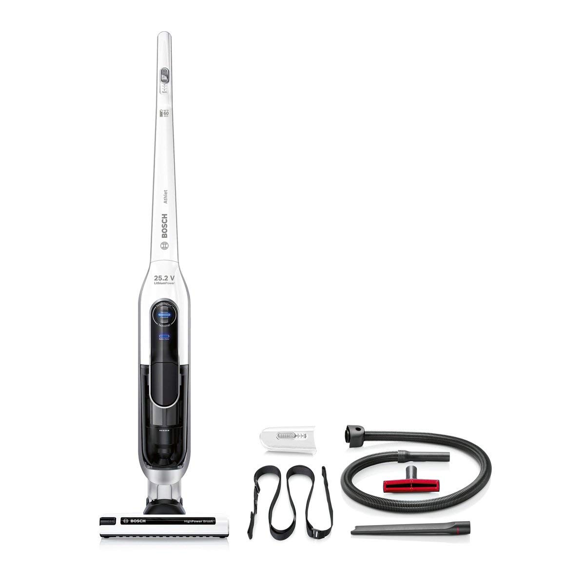 Bosch BCH3K255 Scopa Elettrica Senza Sacco | Leggera E Maneggevole 0,4L Nero/Bianco